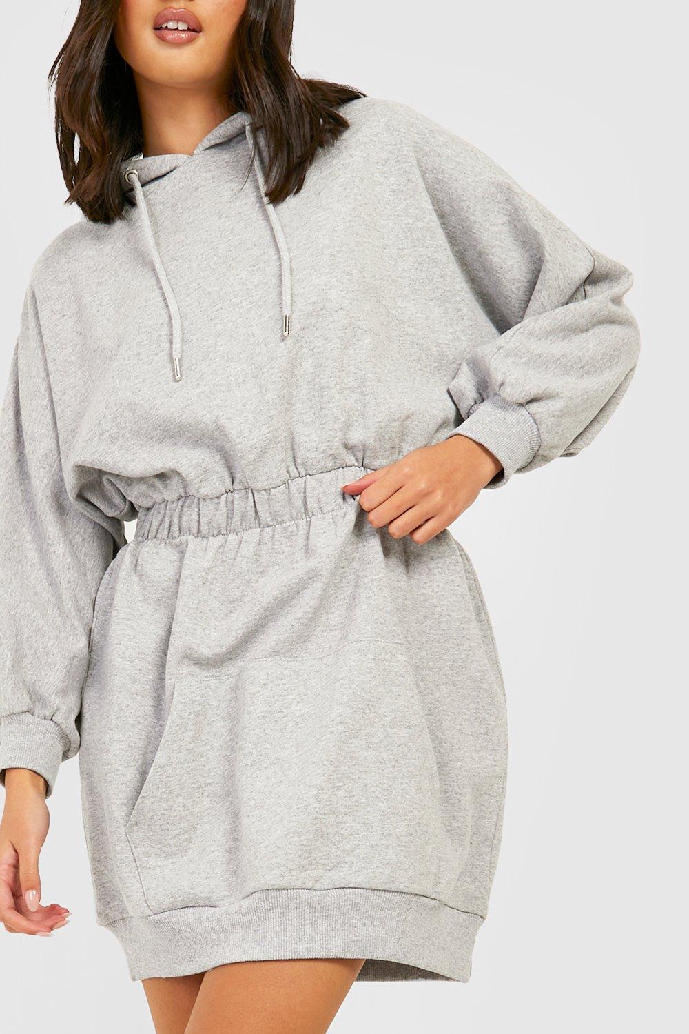 Ruched discount hoodie dress